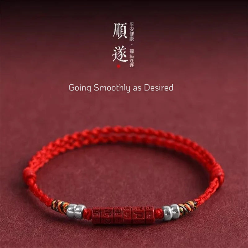 Six-Word Mantra Cinnabar Blessing Bracelet