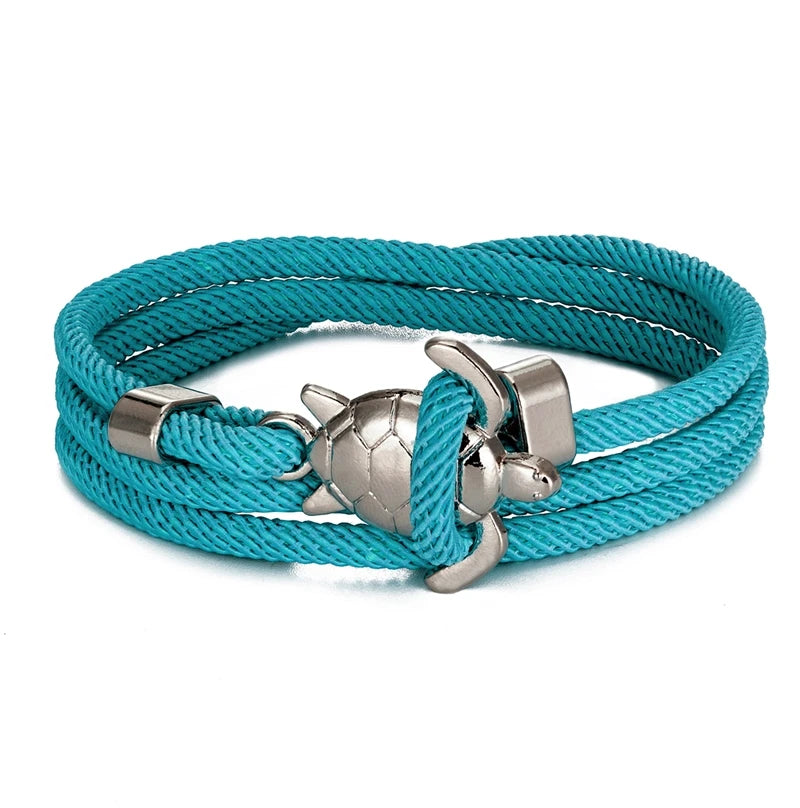 Turtle Charm Rope Bracelet