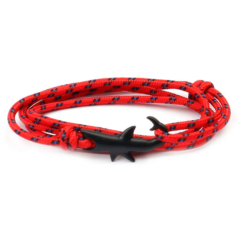 Shark Anchor Adjustable Rope Bracelet