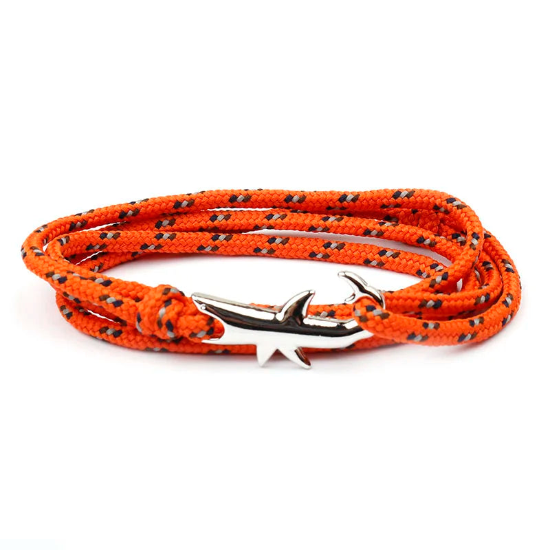 Shark Anchor Adjustable Rope Bracelet