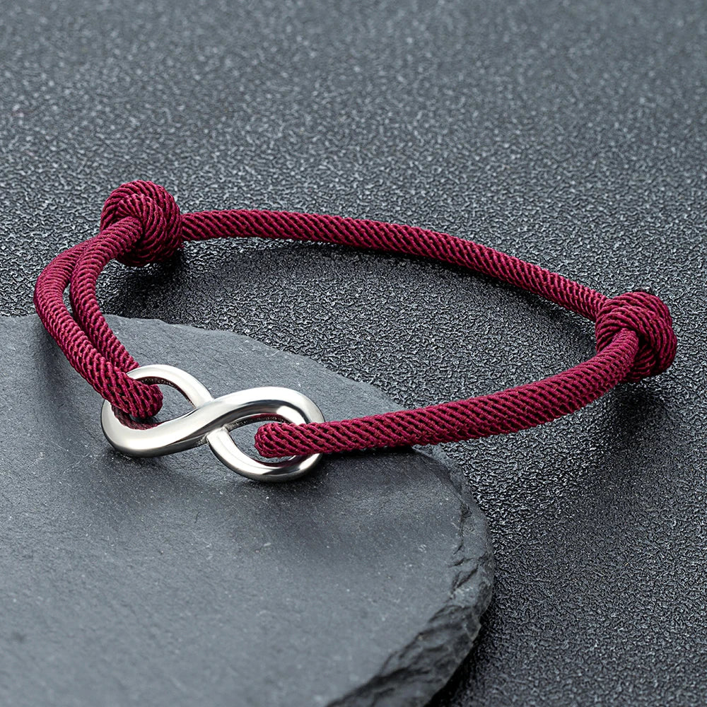 Infinity Rope Bracelet with Stainless Steel