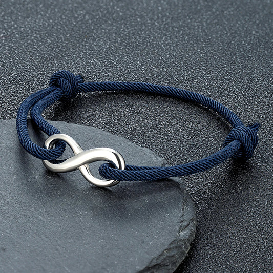 Infinity Rope Bracelet with Stainless Steel