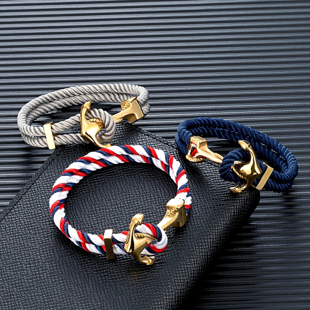 Anchor Charm Rope Bracelet