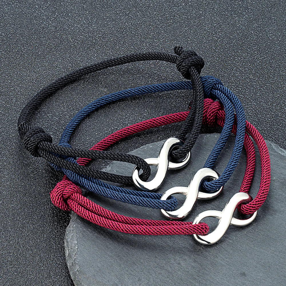 Infinity Rope Bracelet with Stainless Steel