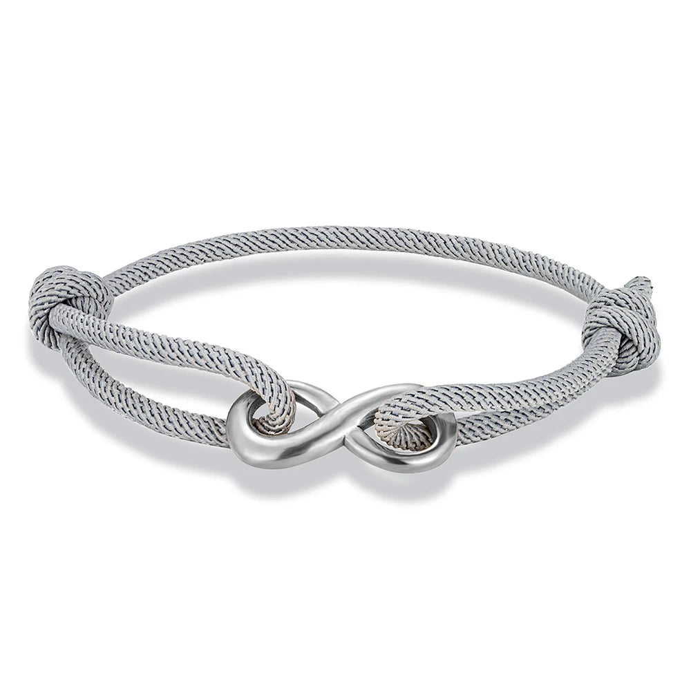 Infinity Rope Bracelet with Stainless Steel