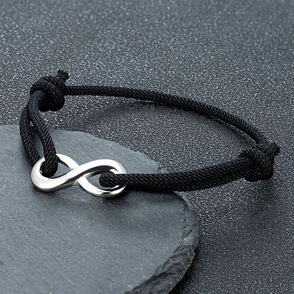 Infinity Rope Bracelet with Stainless Steel