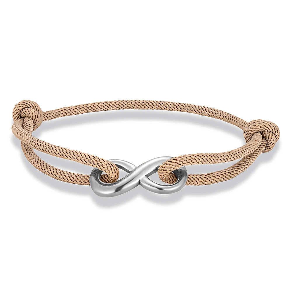 Infinity Rope Bracelet with Stainless Steel